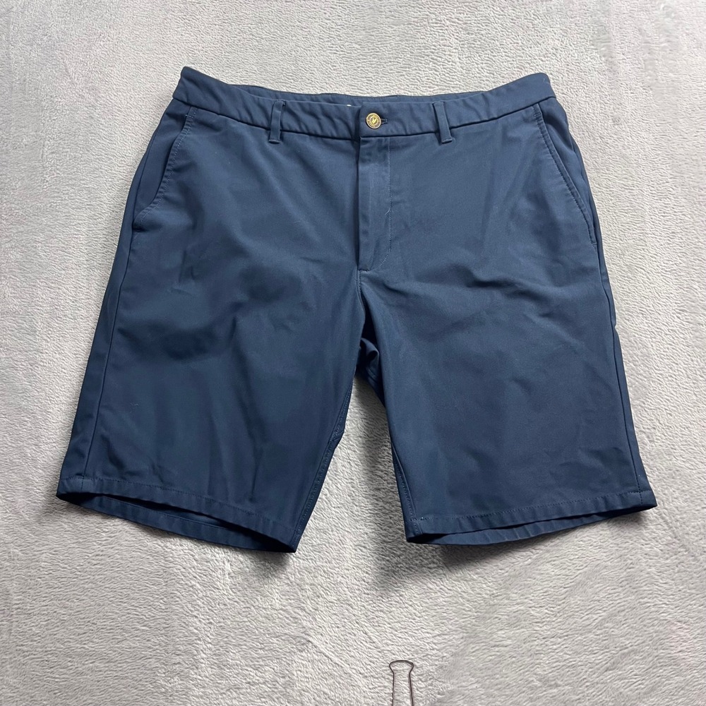 Johnnie-O Prep-Formance Mens Shorts 33 Navy Blue High Tide Golf JMSH1700 Stretch